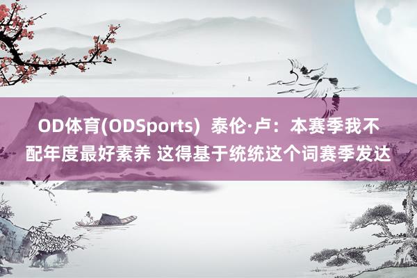 OD体育(ODSports)  泰伦·卢：本赛季我不配年度最好素养 这得基于统统这个词赛季发达