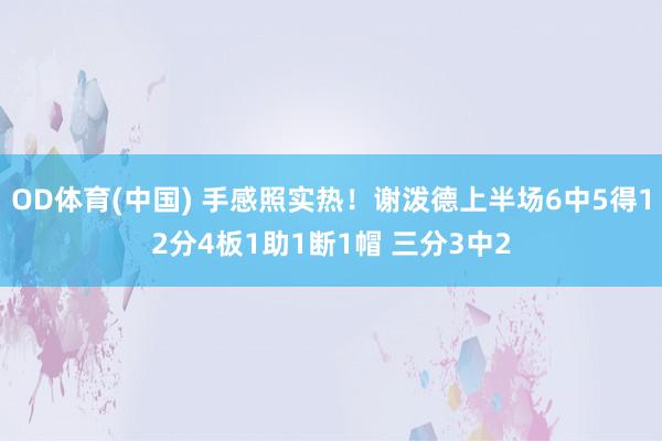 OD体育(中国) 手感照实热！谢泼德上半场6中5得12分4板1助1断1帽 三分3中2