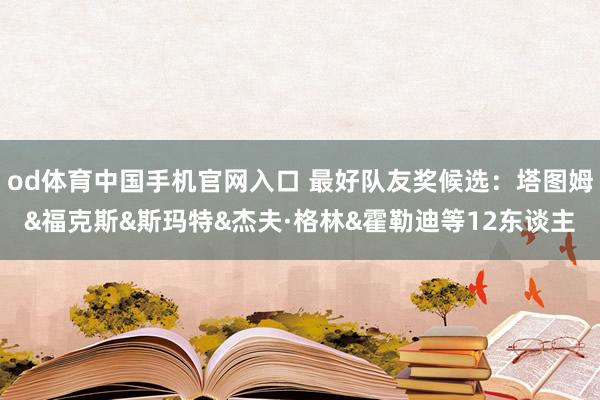 od体育中国手机官网入口 最好队友奖候选：塔图姆&福克斯&斯玛特&杰夫·格林&霍勒迪等12东谈主