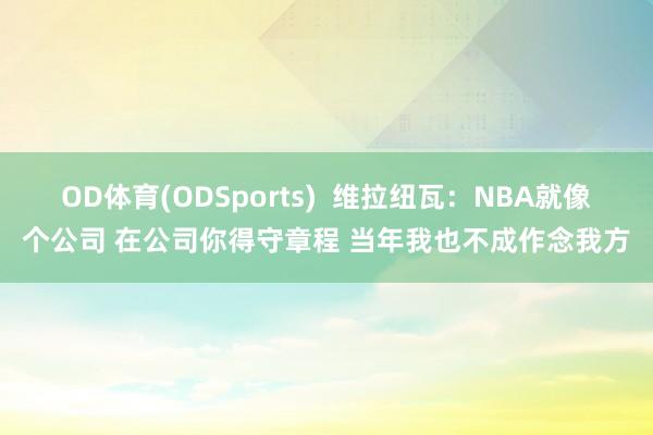 OD体育(ODSports)  维拉纽瓦：NBA就像个公司 在公司你得守章程 当年我也不成作念我方