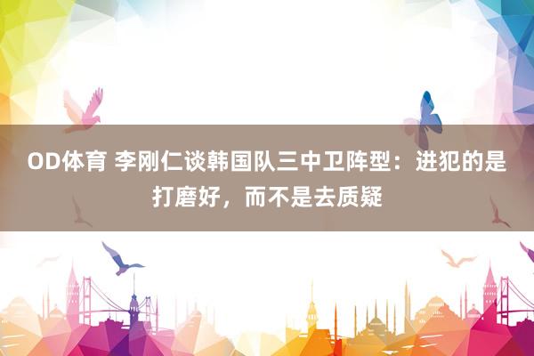 OD体育 李刚仁谈韩国队三中卫阵型：进犯的是打磨好，而不是去质疑
