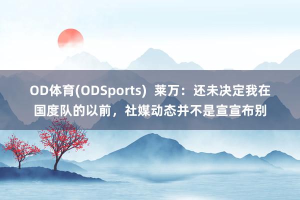 OD体育(ODSports)  莱万：还未决定我在国度队的以前，社媒动态并不是宣宣布别