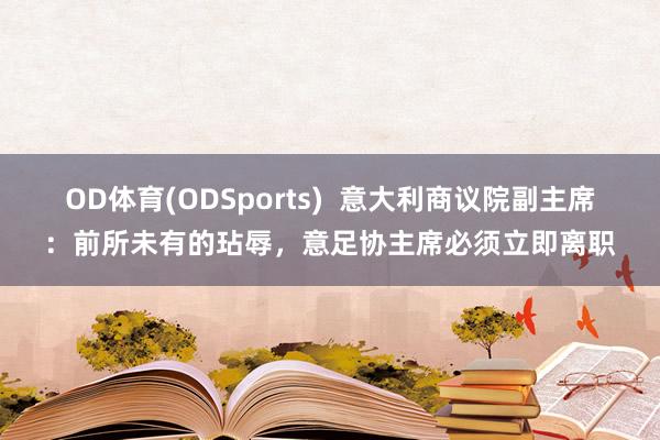 OD体育(ODSports)  意大利商议院副主席：前所未有的玷辱，意足协主席必须立即离职