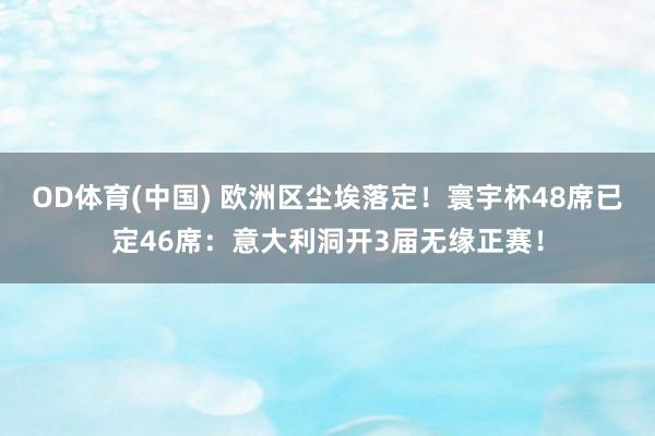 OD体育(中国) 欧洲区尘埃落定！寰宇杯48席已定46席：意大利洞开3届无缘正赛！