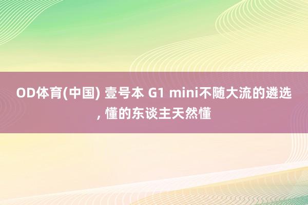 OD体育(中国) 壹号本 G1 mini不随大流的遴选， 懂的东谈主天然懂