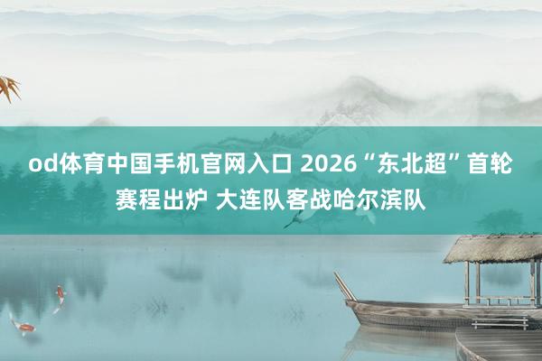 od体育中国手机官网入口 2026“东北超”首轮赛程出炉 大连队客战哈尔滨队