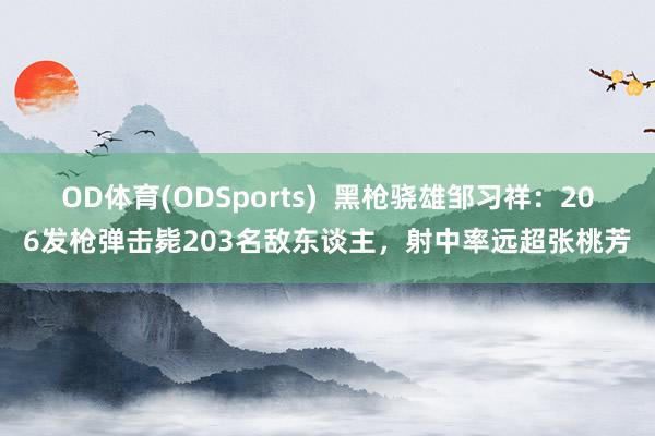 OD体育(ODSports)  黑枪骁雄邹习祥：206发枪弹击毙203名敌东谈主，射中率远超张桃芳