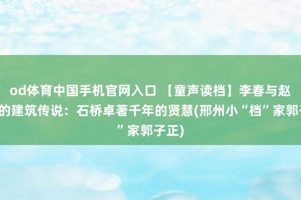 od体育中国手机官网入口 【童声读档】李春与赵州桥的建筑传说：石桥卓著千年的贤慧(邢州小“档”家郭子正)