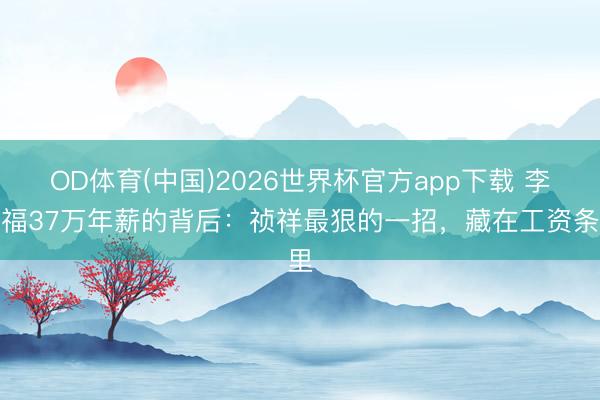OD体育(中国)2026世界杯官方app下载 李书福37万年薪的背后：祯祥最狠的一招，藏在工资条里