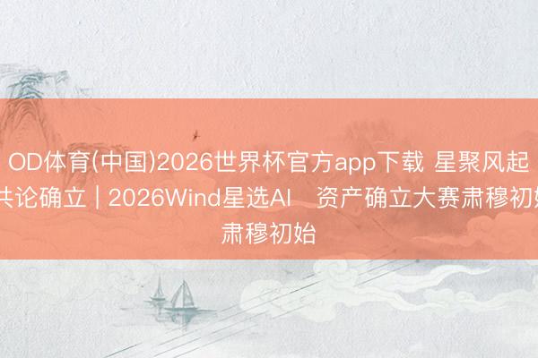 OD体育(中国)2026世界杯官方app下载 星聚风起 共论确立 | 2026Wind星选AI⁺资产确立大赛肃穆初始