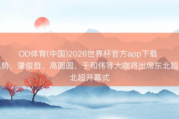 OD体育(中国)2026世界杯官方app下载 明星气势，肇俊哲、高圆圆、于和伟等大咖将出席东北超开幕式