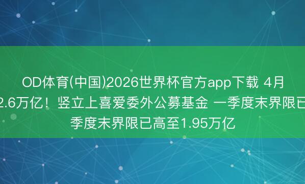 OD体育(中国)2026世界杯官方app下载 4月银行答理大增2.6万亿！竖立上喜爱委外公募基金 一季度末界限已高至1.95万亿