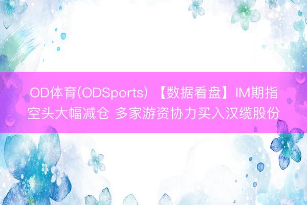 OD体育(ODSports) 【数据看盘】IM期指空头大幅减仓 多家游资协力买入汉缆股份