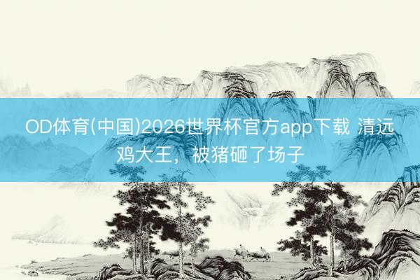OD体育(中国)2026世界杯官方app下载 清远鸡大王，被猪砸了场子