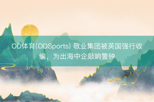 OD体育(ODSports) 敬业集团被英国强行收编，为出海中企敲响警钟