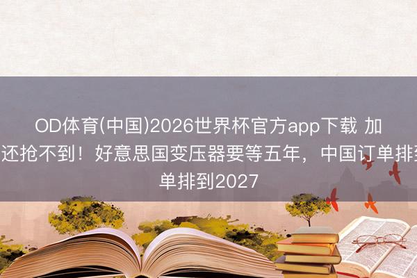 OD体育(中国)2026世界杯官方app下载 加价80%还抢不到！好意思国变压器要等五年，中国订单排到2027