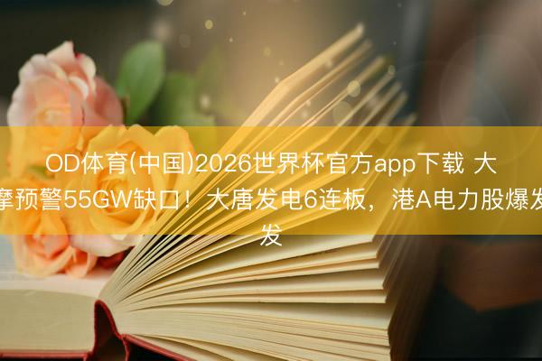OD体育(中国)2026世界杯官方app下载 大摩预警55GW缺口！大唐发电6连板，港A电力股爆发