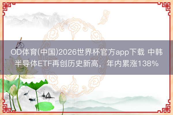 OD体育(中国)2026世界杯官方app下载 中韩半导体ETF再创历史新高，年内累涨138%