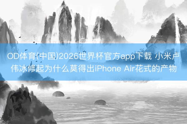 OD体育(中国)2026世界杯官方app下载 小米卢伟冰修起为什么莫得出iPhone Air花式的产物