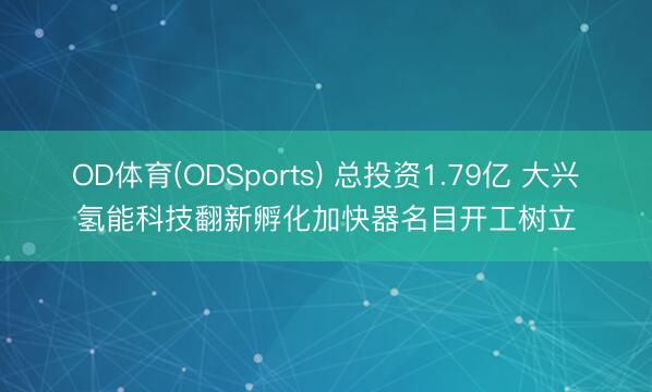 OD体育(ODSports) 总投资1.79亿 大兴氢能科技翻新孵化加快器名目开工树立