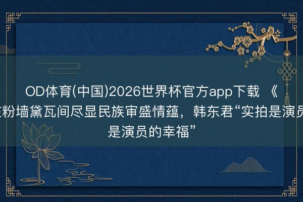 OD体育(中国)2026世界杯官方app下载 《家业》在粉墙黛瓦间尽显民族审盛情蕴，韩东君“实拍是演员的幸福”
