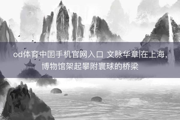 od体育中国手机官网入口 文脉华章|在上海，博物馆架起攀附寰球的桥梁
