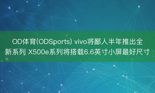 OD体育(ODSports) vivo将鄙人半年推出全新系列 X500e系列将搭载6.6英寸小屏最好尺寸