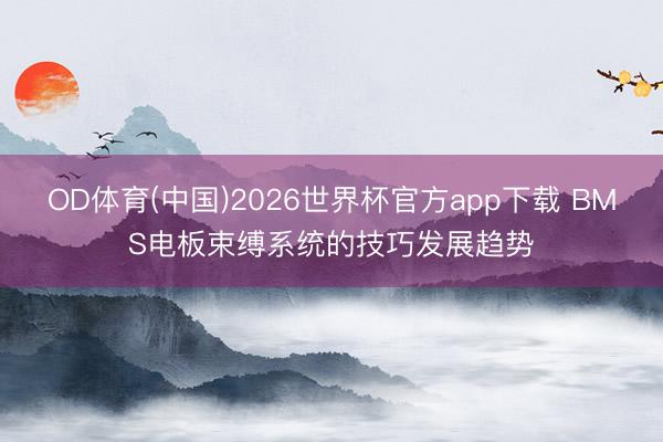 OD体育(中国)2026世界杯官方app下载 BMS电板束缚系统的技巧发展趋势