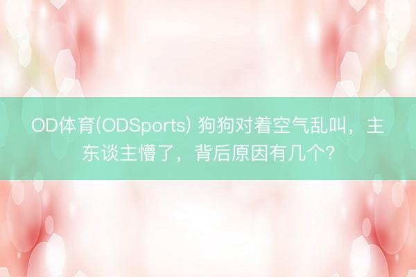OD体育(ODSports) 狗狗对着空气乱叫，主东谈主懵了，背后原因有几个?