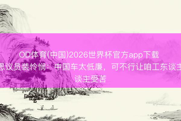 OD体育(中国)2026世界杯官方app下载 好意思议员装怜悯:中国车太低廉,可不行让咱工东谈主受苦