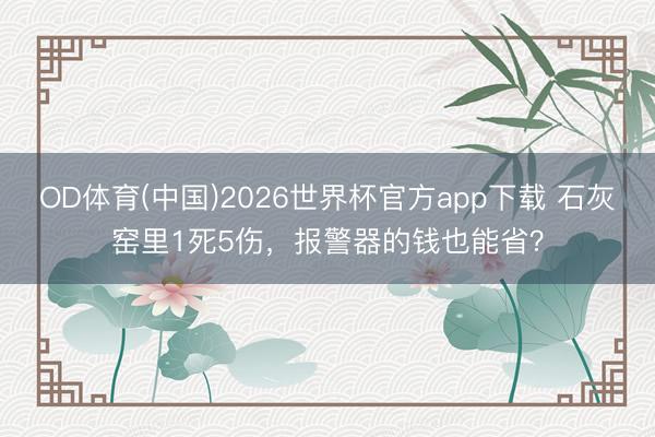 OD体育(中国)2026世界杯官方app下载 石灰窑里1死5伤，报警器的钱也能省？