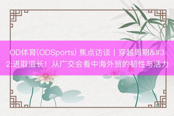 OD体育(ODSports) 焦点访谈丨穿越周期 进取滋长！从广交会看中海外贸的韧性与活力