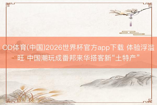 OD体育(中国)2026世界杯官方app下载 体验浮滥旺 中国潮玩成番邦来华搭客新“土特产”