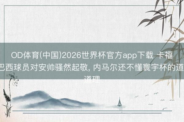 OD体育(中国)2026世界杯官方app下载 卡福: 巴西球员对安帅骚然起敬， 内马尔还不懂寰宇杯的道理